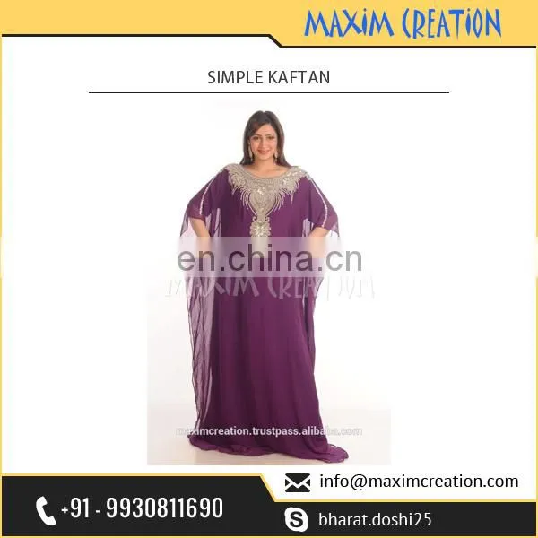 New Georgette Islamic Arabian Fancy Purple Kaftan Available at Attractive Rate