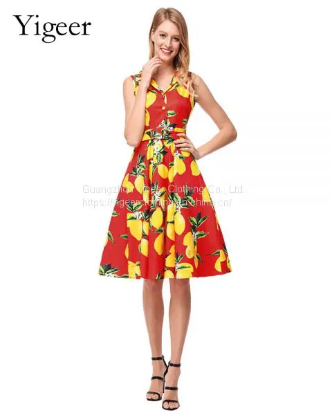 Vintage Sleeveless Printed Floral A-line Midi Dress photo-3
