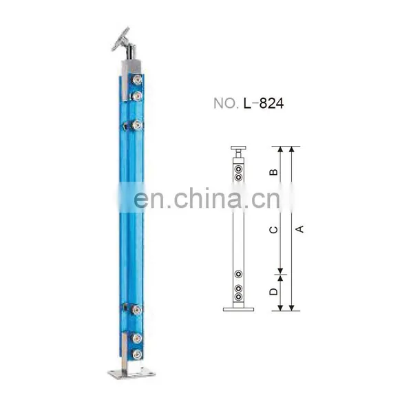 Top Class Hot Sale Clear Pillars Crystal Post Acrylic & SS304/316 for Indoor Staircase photo-4