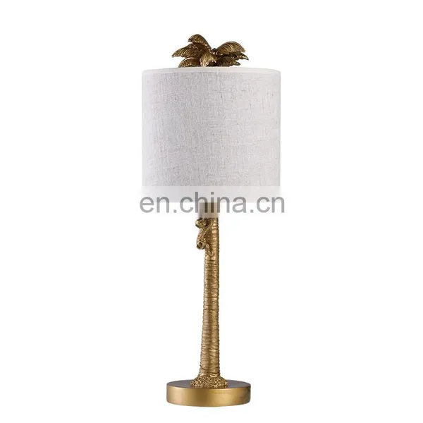 European Style Coconut Palm Shape Vintage Gold Monkey Table Lamps for Hotel Home Decor photo-2