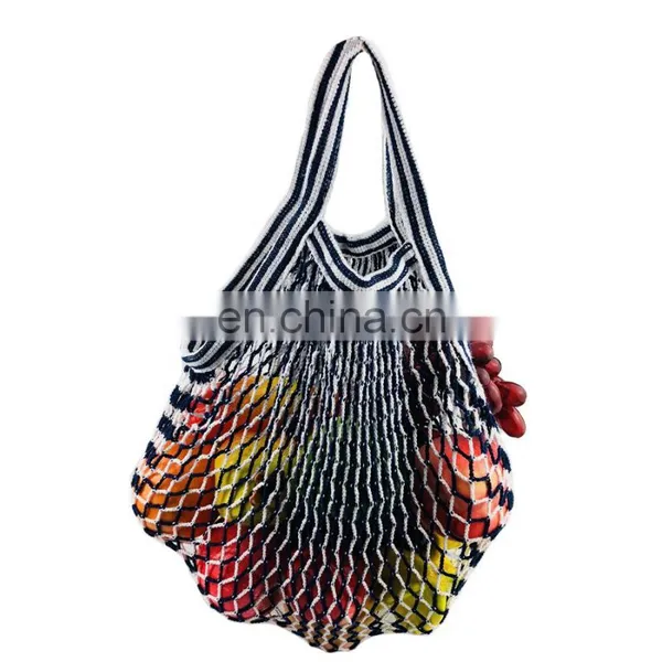 Mesh Canvas Tote Grocery Cotton Hand Bag With Short Handle photo-2