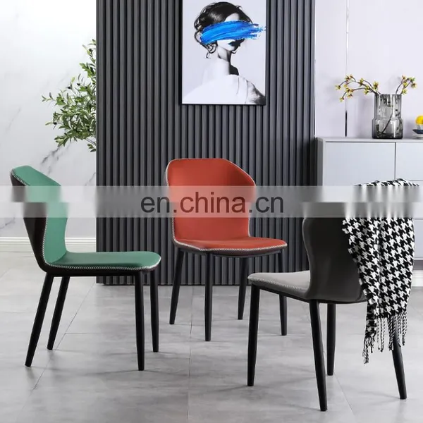 Nordic Restaurant Modern Upholstery Fabric Leather Dining Chairs for Sale photo-5