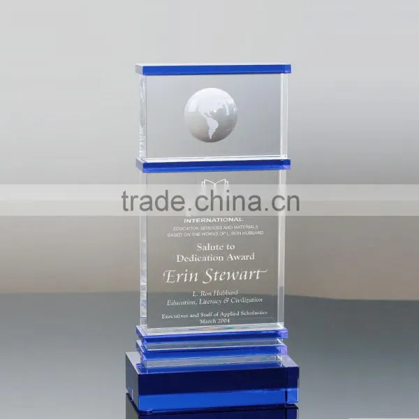 Glass Globe Trophy Award Blue Plaque Awards Glass Award