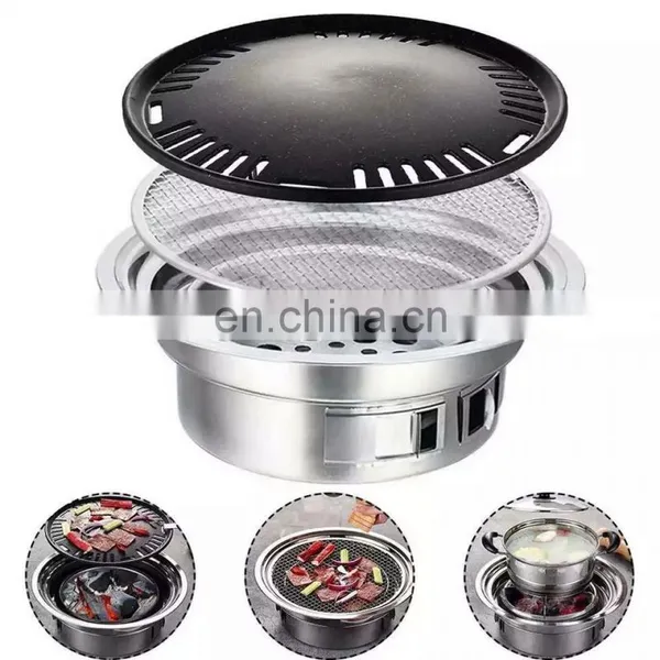Stainless Steel Outdoor Party Stove With Tool Set Charcoal Korean Bbq Grill photo-3