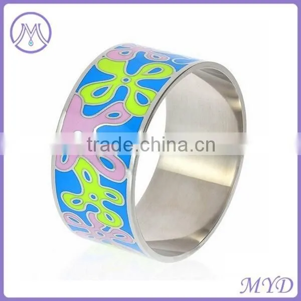 European Fashion Stainless Steel Enamel Cloisonne Bangle photo-4