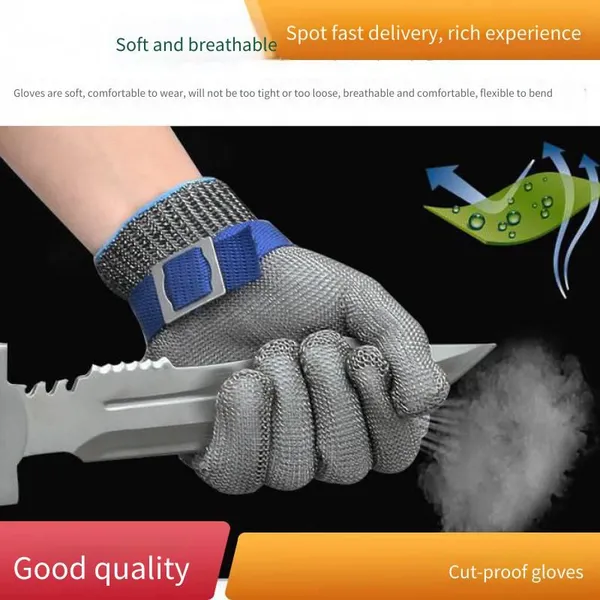 Stainless Steel Level 5 Cut-resistant Wire Gloves for Hand Protection in Slaughtering and Gardening, Labor Protection Cut-resistant Gloves photo-4