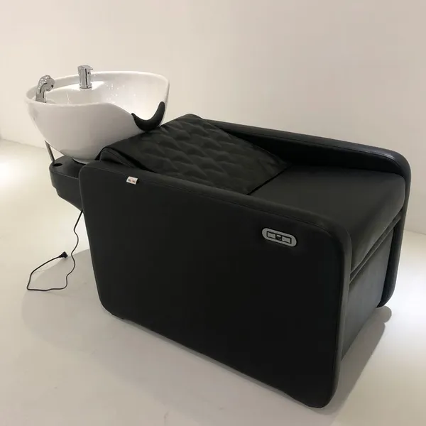 High-End Electric Shampoo Bed Salon Furniture Modern Design Metal Frame High-Density Sponge Ceramic Basin Therapy Chair