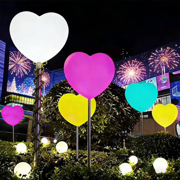 Outdoor Waterproof LED Color Change Love Flood Lamp Wedding Garden Lawn Landscape Romantic Heart Shape Light Decorative Dimmable photo-2