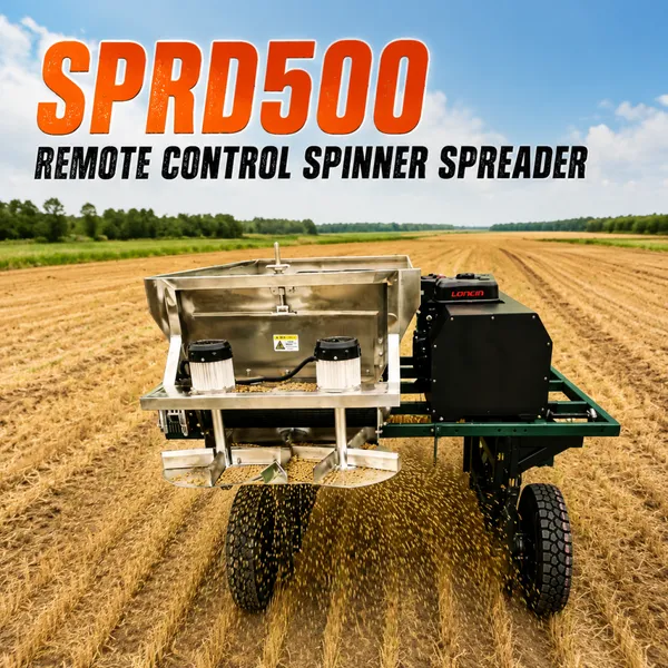 Spinner Spreader Direct Drive Agricultural Manure Spreader With 500L Stainless Steel Hopper