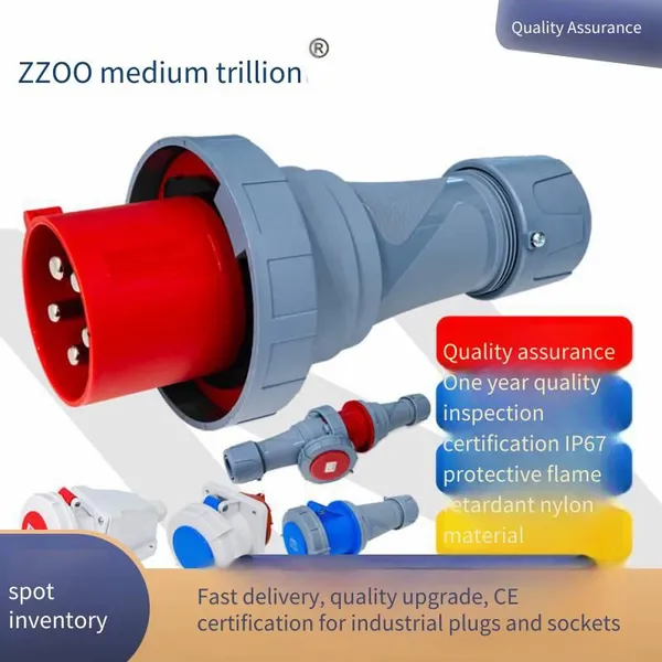 Aviation Industry 3-pin Plugs and Sockets for Outdoor Use, Ip67 Rated, Fireproof and Flame-retardant, Cqc Certified by Zhongzhao Electrical Appliances photo-2