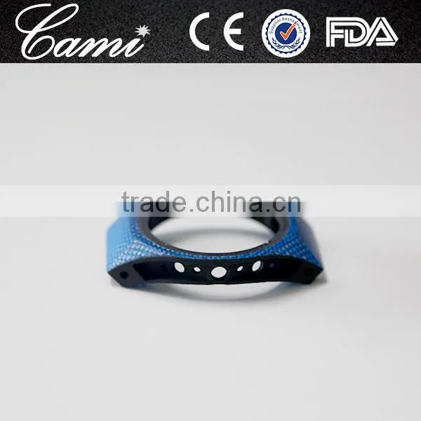 Customized Blue 3D Surface Black Striped Side Carbon Fiber Watch Case Set for Man Watches photo-6