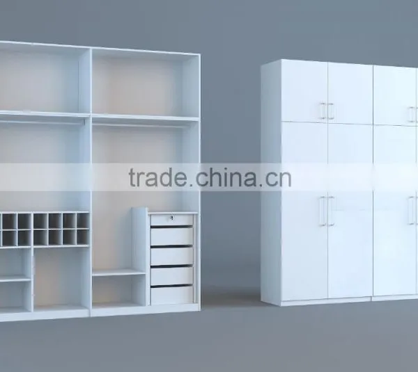 4 Doors Bedroom Wardrobe Designs White Color