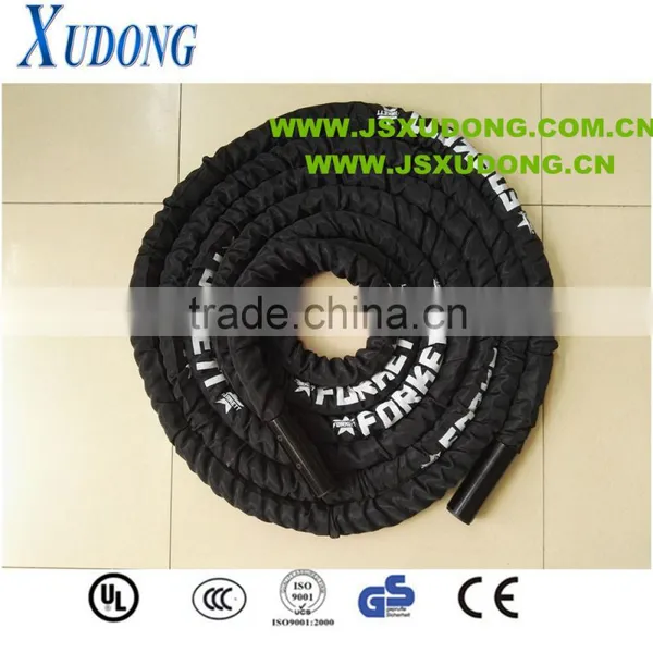 Fitness Battle Rope With Cloth Cover and Aluminum Handle