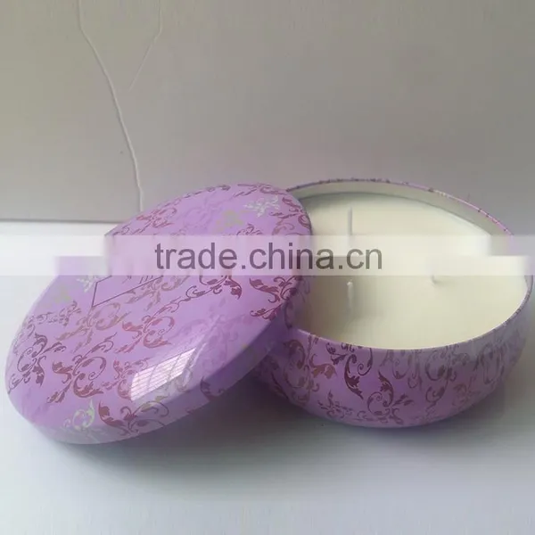 Scented Soybean Wax Candle in Tin Box With Metal Lid photo-5