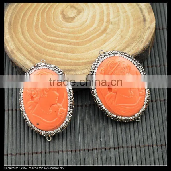 Wholesale LFD-0030B Mixed Color Cameo Pave Rhinestone Crystal Connector Beads Jewelry Making photo-2