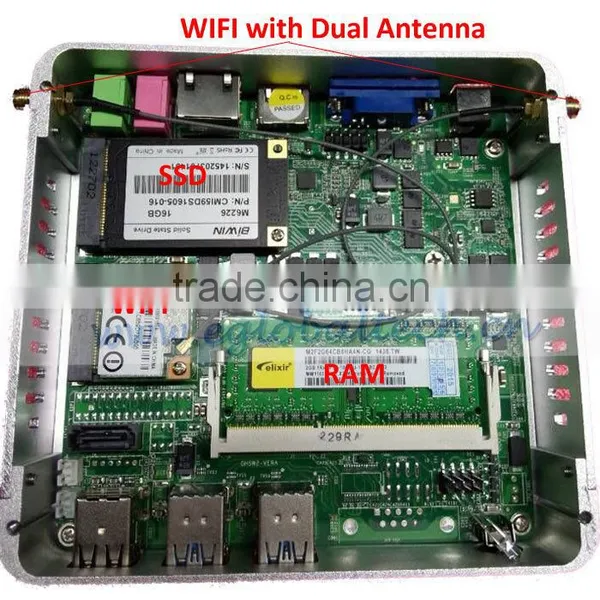 Remote Control Mini Computer With i3 CPU Haswell Design Fanless 12V DC IN 8GB RAM 32G MSATA Cheapest I3 PC photo-2