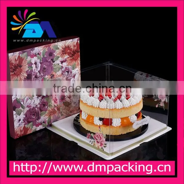 Bottom and Lid Transparent Food Grade PET Cake Box