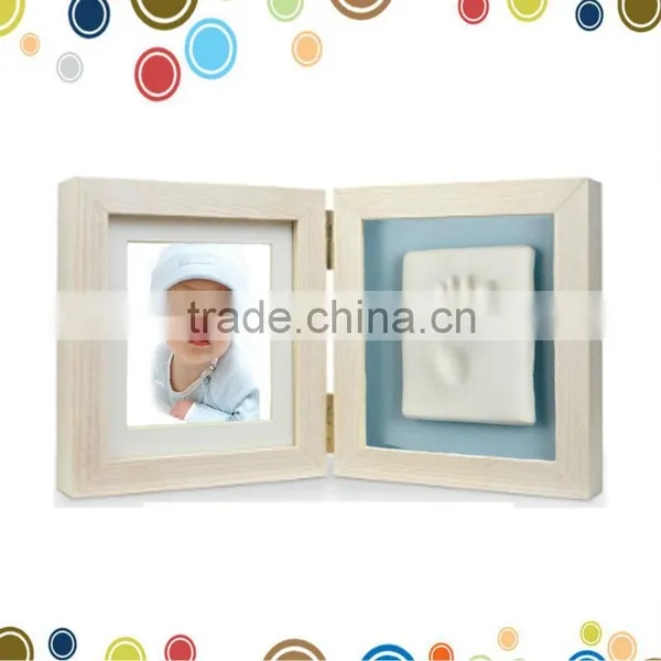 Hotsale Baby handprint and footprint clay diya woods crafts import frames