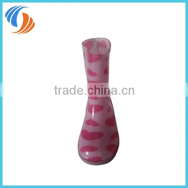 New PVC Pink Heart Printing Kids Rain Boots Light Outsole photo-3