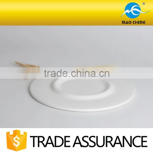 Big White Round Ceramic Tray for Hotel