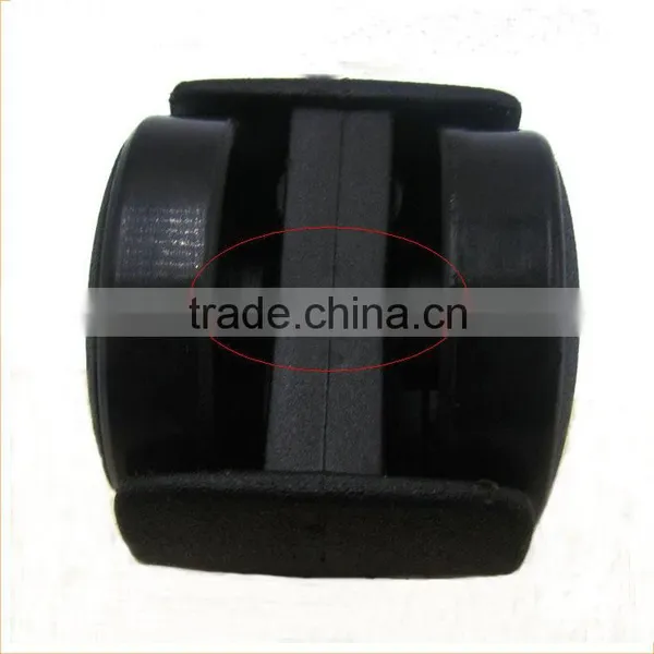 2016 Shenzhen Hot-sale 2 Inches Black Nylon Plate Swivel Plastic Furniture Caster Double Wheels for Suitcase photo-6
