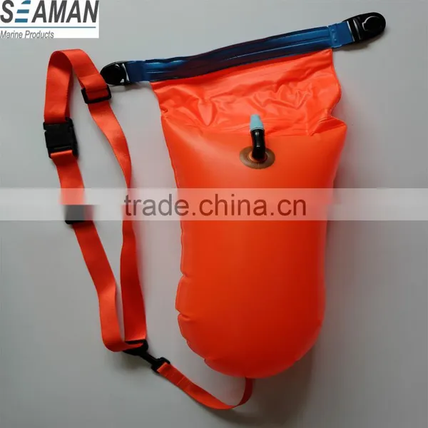 Light and Visible Swim Buoy Inflatable Drybag Float for Open Water Swimmers and Triathletes photo-2