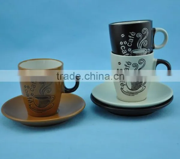 200 cc Cafe Design Ceramic Coffee Cup With Saucer photo-2
