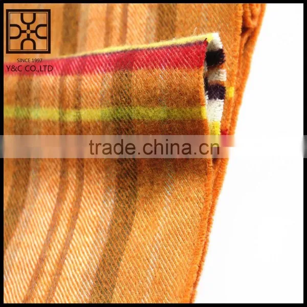 2015 New Design Checked Wool Scarf With Fringe photo-3