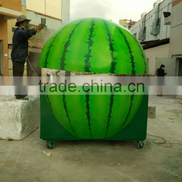 Watermelon Trailor Purely Hand Made Outdoor Fiberglass High Glossy Juice Bar Kiosk/food Kiosk/coffee Kiosk Design photo-2