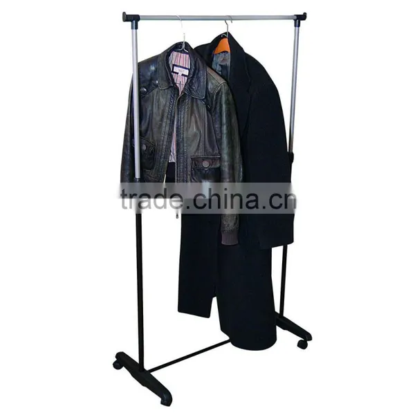 SINGLE/DOUBLE ADJUSTABLE HANGING GARMENTS CLOTHES RAIL SHOE RACK DISPLAY STAND photo-2