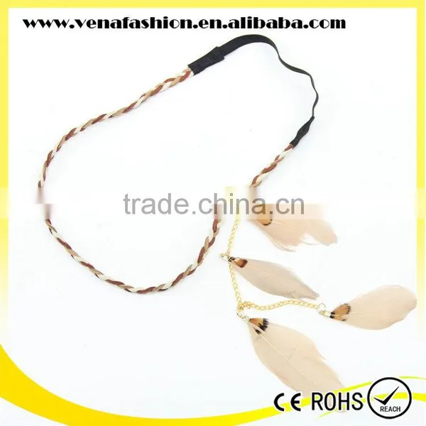 Indian Feather Elastic Hand Fashion Head Band photo-6