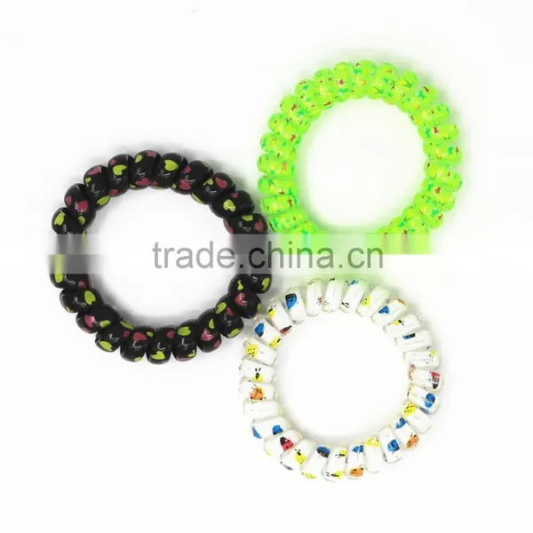Simple Plastic Elastic Ponytail Holder Telephone Line Hair Tie photo-2