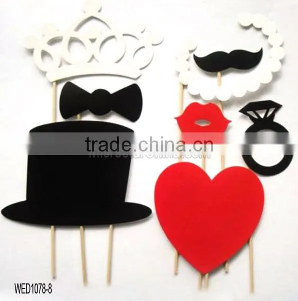 18pcs Wedding Decoration Favor Supplies Funny Photo Booth Props Rose Lips Glasses Mustache On Stick Photobooth photo-2