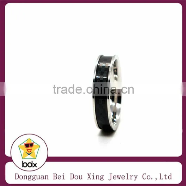 Fashion Personalized Custom Black Stainless Steel Ring
