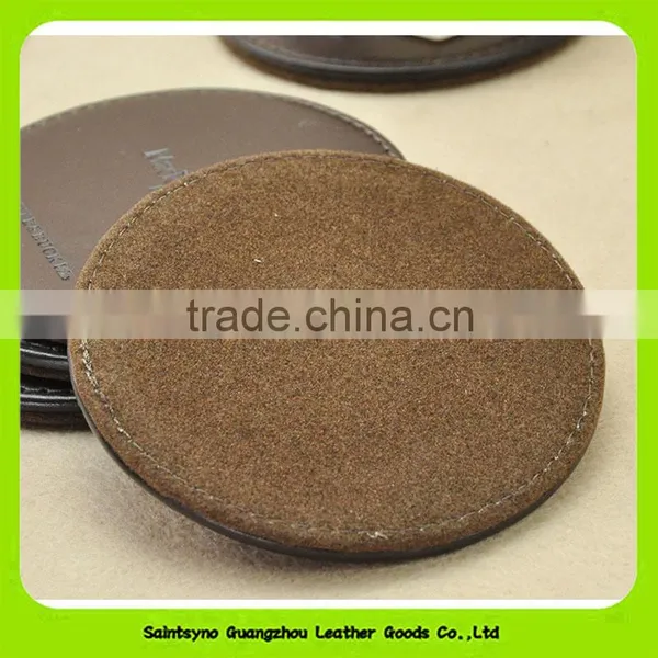 China Wholesale Faux Leather Round Custom Cup Mat Cheap Coaster 16027 photo-4