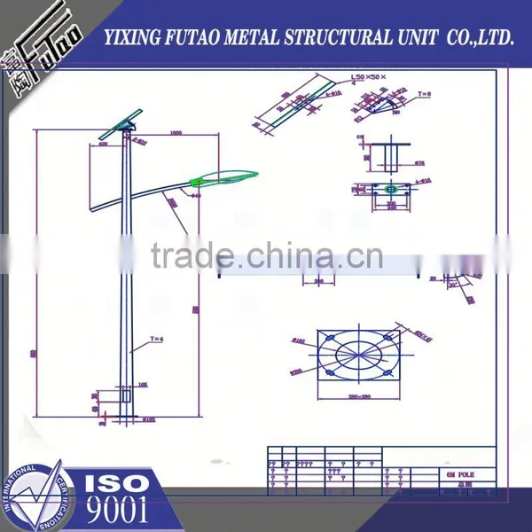 High Quality Galvanized High Voltage Steel Lamp Pole photo-2