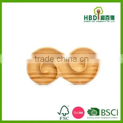 Hot Selling S-curved Wood Bamboo Food Tray photo-3