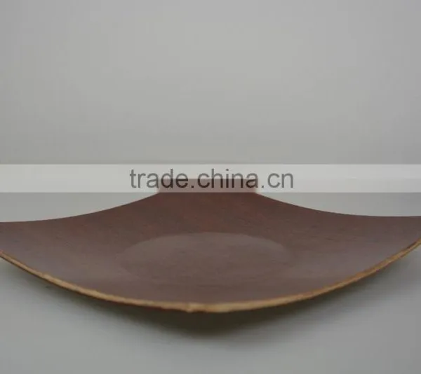 Bauble Red Brown Color China Square Shape Elegance Tea Pastries Gift Square Wooden Dinner Plate photo-6