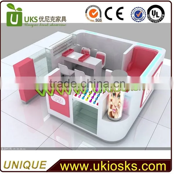 Customized Wooden Nail Bar Kiosk for Manicure and Pedicure Beauty for Shopping Mall photo-2