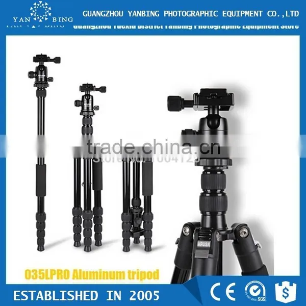 Hpusn 035lpro Professional Ball Head Aluminum Tripod Portable Travel Dslr Camera Tripods