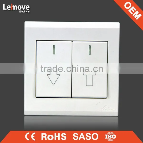 High Quality Frosted Faceplate PC White Two Gang One Way Swtich Two Gang Two Way Switch photo-2