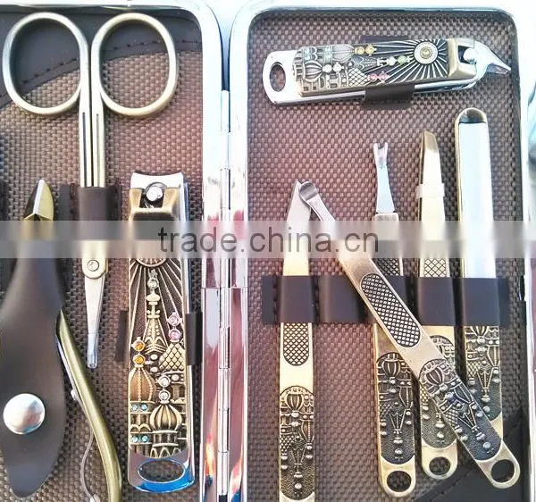 leather box manicure set for Gift nail manicure
