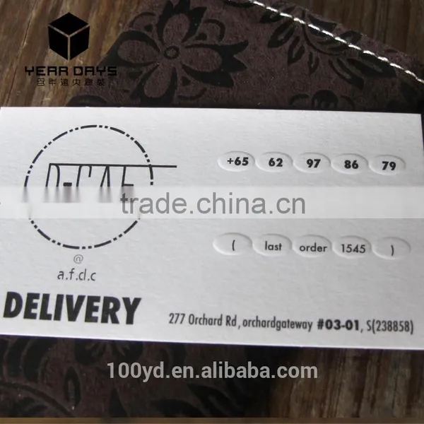 2016 Duplex Cotton Paper Debossed Thick Business Card photo-3