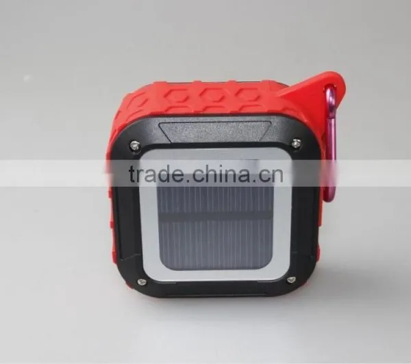 New Arrival Mini Outdoor Portable Waterproof Hook Type Solar Bluetooth Speaker With FM Radio Support TF Card photo-2