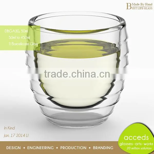 Handmade Popular Borosilicate Glass Double Wall Tea Glass Cup photo-2