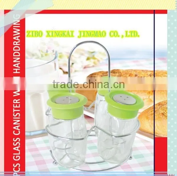2pcs Glass Spice Set With Metal Rack photo-3