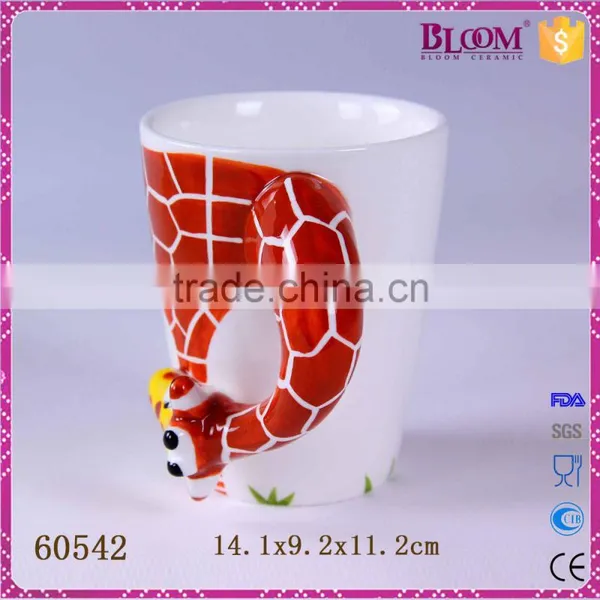 White Ceramic Giraffe Desgin Custom Coffee Mug photo-2