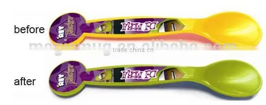 Attractive and Creative Magic Plastic Color Changing Baby Spoon photo-2
