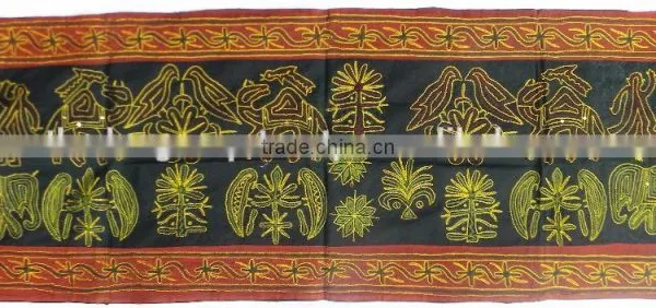 Traditionally Designed Hand Embroidery Work Indian Cotton Wall Hanging Mix Design Tapestry photo-3