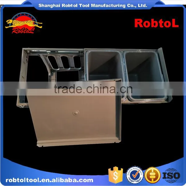 2*14.5L Pull Out Kitchen Cabinet Waste Bin Garbage Can Trash Rubbish Dustbin photo-3